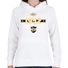 PRINTFASHION born-in-1952-cream-choco - Női kapucnis pulóver - Fehér női pulóver, kardigán