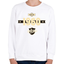 PRINTFASHION born-in-1960-cream-choco - Gyerek pulóver - Fehér gyerek pulóver, kardigán