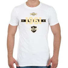 PRINTFASHION born-in-1961-cream-choco - Férfi póló - Fehér férfi póló
