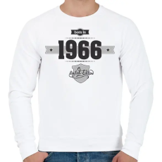 PRINTFASHION born-in-1966-(dark&lightgrey) - Férfi pulóver - Fehér