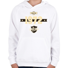 PRINTFASHION born-in-1972-cream-choco - Gyerek kapucnis pulóver - Fehér gyerek pulóver, kardigán