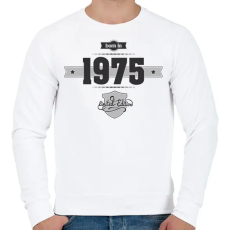 PRINTFASHION born-in-1975-(dark&lightgrey) - Férfi pulóver - Fehér