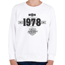 PRINTFASHION born-in-1978-(dark&lightgrey) - Gyerek pulóver - Fehér gyerek pulóver, kardigán