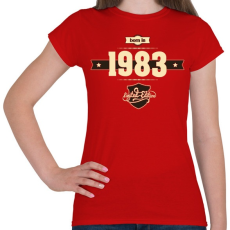 PRINTFASHION born-in-1983-cream-choco - Női póló - Piros