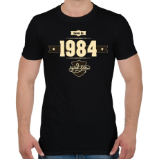 PRINTFASHION born-in-1984-cream-choco - Férfi póló - Fekete