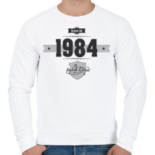 PRINTFASHION born-in-1984-(dark&lightgrey) - Férfi pulóver - Fehér férfi pulóver, kardigán