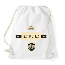 PRINTFASHION born-in-1989-cream-choco - Sportzsák, Tornazsák - Fehér tornazsák