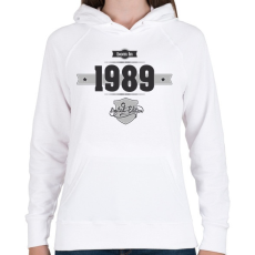 PRINTFASHION born-in-1989-(dark&lightgrey) - Női kapucnis pulóver - Fehér