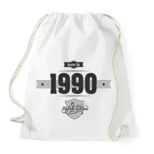 PRINTFASHION born-in-1990-(dark&lightgrey) - Sportzsák, Tornazsák - Fehér tornazsák