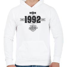 PRINTFASHION born-in-1992-(dark&lightgrey) - Férfi kapucnis pulóver - Fehér férfi pulóver, kardigán