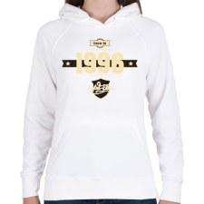 PRINTFASHION born-in-1996-cream-choco - Női kapucnis pulóver - Fehér női pulóver, kardigán