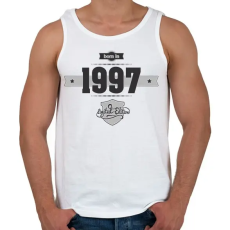 PRINTFASHION born-in-1997-(dark&lightgrey) - Férfi atléta - Fehér