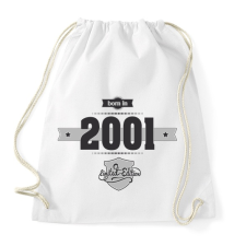 PRINTFASHION born-in-2001-(dark&lightgrey) - Sportzsák, Tornazsák - Fehér tornazsák