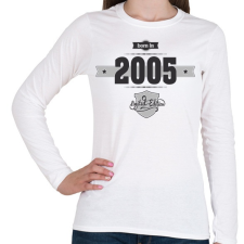 PRINTFASHION born-in-2005-(dark&lightgrey) - Női hosszú ujjú póló - Fehér női póló