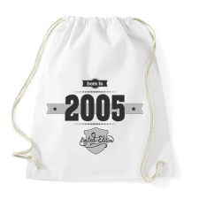 PRINTFASHION born-in-2005-(dark&lightgrey) - Sportzsák, Tornazsák - Fehér tornazsák