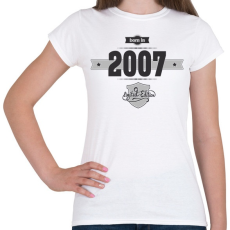 PRINTFASHION born-in-2007-(dark&lightgrey) - Női póló - Fehér