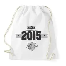 PRINTFASHION born-in-2015-(dark&lightgrey) - Sportzsák, Tornazsák - Fehér tornazsák
