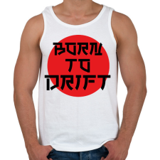 PRINTFASHION Born to drift - Férfi atléta - Fehér atléta, trikó