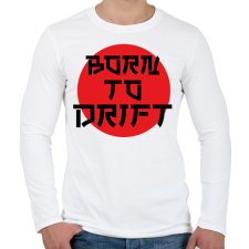 PRINTFASHION Born to drift - Férfi hosszú ujjú póló - Fehér férfi póló