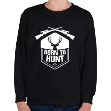 PRINTFASHION Born to hunt - Gyerek pulóver - Fekete gyerek pulóver, kardigán