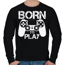 PRINTFASHION Born to play - Férfi pulóver - Fekete férfi pulóver, kardigán