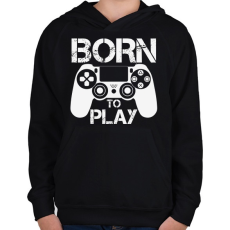 PRINTFASHION Born to play - Gyerek kapucnis pulóver - Fekete