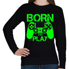 PRINTFASHION Born to play - Női pulóver - Fekete női pulóver, kardigán