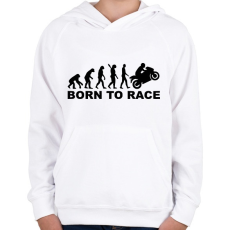 PRINTFASHION Born to race - Gyerek kapucnis pulóver - Fehér