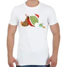 PRINTFASHION Borsó Mikulás - Férfi póló - Fehér férfi póló