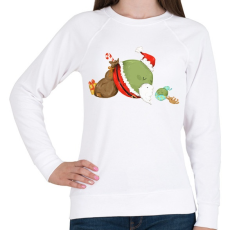 PRINTFASHION Borsó Mikulás - Női pulóver - Fehér