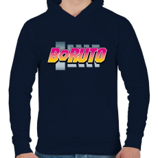 PRINTFASHION BORUTO logo színes - Férfi kapucnis pulóver - Sötétkék