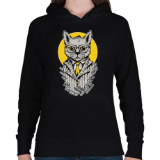 PRINTFASHION Bosscat - Női kapucnis pulóver - Fekete