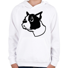 PRINTFASHION Boston terrier - Draw - Gyerek kapucnis pulóver - Fehér gyerek pulóver, kardigán