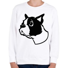 PRINTFASHION Boston terrier - Draw - Gyerek pulóver - Fehér