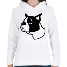 PRINTFASHION Boston terrier - Draw - Női kapucnis pulóver - Fehér