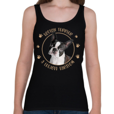 PRINTFASHION Boston terrier - Legjobb barát - Női atléta - Fekete női trikó