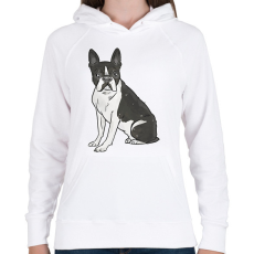 PRINTFASHION Boston terrier - Női kapucnis pulóver - Fehér