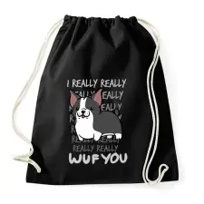 PRINTFASHION Boston terrier - Sportzsák, Tornazsák - Fekete tornazsák