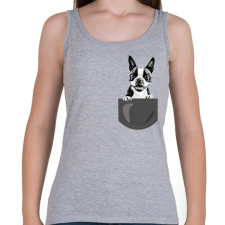 PRINTFASHION Boston Terrier - zseb - Női atléta - Sport szürke női trikó