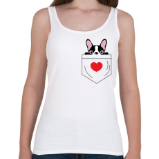 PRINTFASHION Boston Terrier zsebben - Női atléta - Fehér