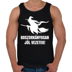 PRINTFASHION Boszorkányosan vezetek - Férfi atléta - Fekete