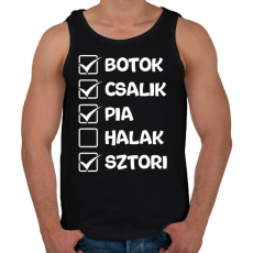 PRINTFASHION Botok csalik pia halak sztori (fehér) - Férfi atléta - Fekete