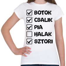 PRINTFASHION Botok csalik pia halak sztori (fekete) - Női póló - Fehér női póló