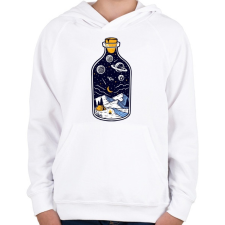 PRINTFASHION Bottle of the night - Gyerek kapucnis pulóver - Fehér gyerek pulóver, kardigán