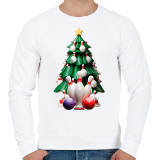 PRINTFASHION Bowling karácsonyfa - Férfi pulóver - Fehér férfi pulóver, kardigán
