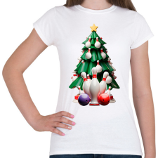 PRINTFASHION Bowling karácsonyfa - Női póló - Fehér női póló