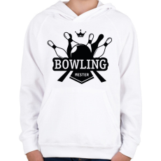 PRINTFASHION Bowling mester - Gyerek kapucnis pulóver - Fehér