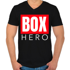 PRINTFASHION BOX HERO - Férfi V-nyakú póló - Fekete