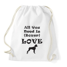 PRINTFASHION Boxer Love - Sportzsák, Tornazsák - Fehér tornazsák