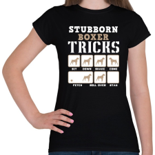 PRINTFASHION Boxer tricks inverse - Női póló - Fekete női póló